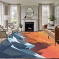 thumbnail image 3 of 5x8 Washable Area Rug, Abstract Mountain Non-Slip Large Rectangle Rug for Living Room Dining Room, Blue Navy Forest Tree Sunset Modern Indoor Floor Mat for Home Decor, 3 of 9