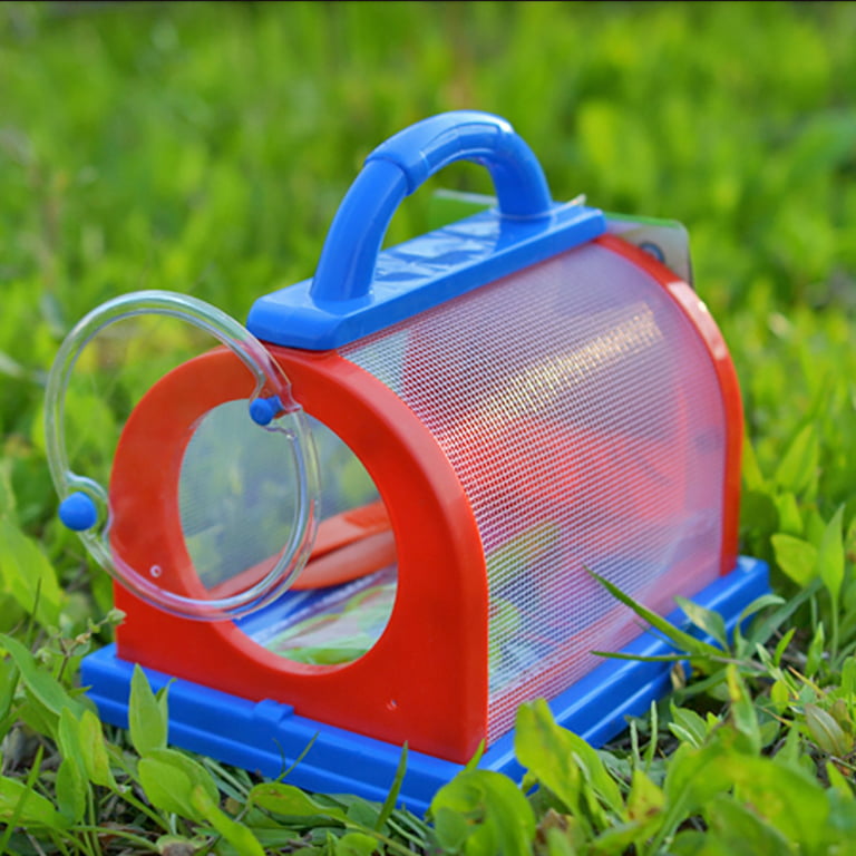 Pnellth Kids Insect Bug Cage with Tweezers Magnifier Backyard Exploration Critter  Toy 