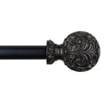 thumbnail image 3 of Urbanest Adjustable Single Curtain Rod Set Mahogany Scroll Ball Finials – 1 - Inch Diameter, With Bronze Rod, 28–48 Inches, 3 of 4