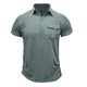 thumbnail image 1 of Mens Camisas de Manga Corta Color Sólido Botón de Solapa Bolsillo Turndown Collar Blusa para Negocios Informales, 1 of 4