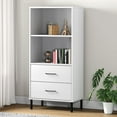 thumbnail image 1 of vidaXL Adult Standard Bookcase with 2 Drawers White 60x35x128.5 cm Solid Wood OSLO, 1 of 5