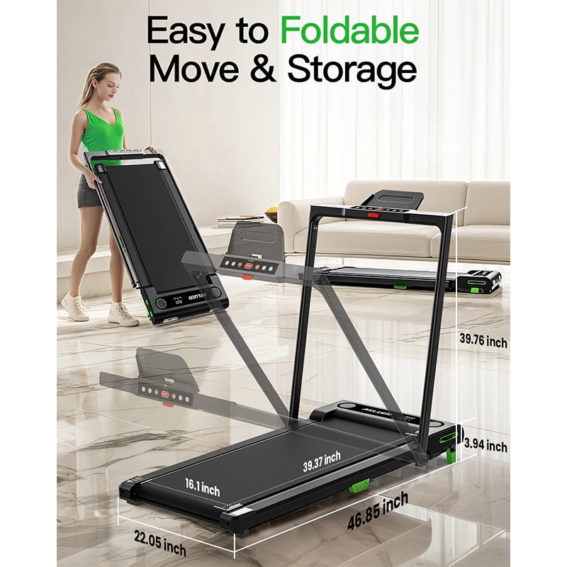 Akluer 2 in 1 Smart Treadmill walkingpad,with 5% incline,maximum weight up to 330lb,large-area rubber running belt,Top speed reaches 7.6MPH ,Remote Control for Remote Adjustment