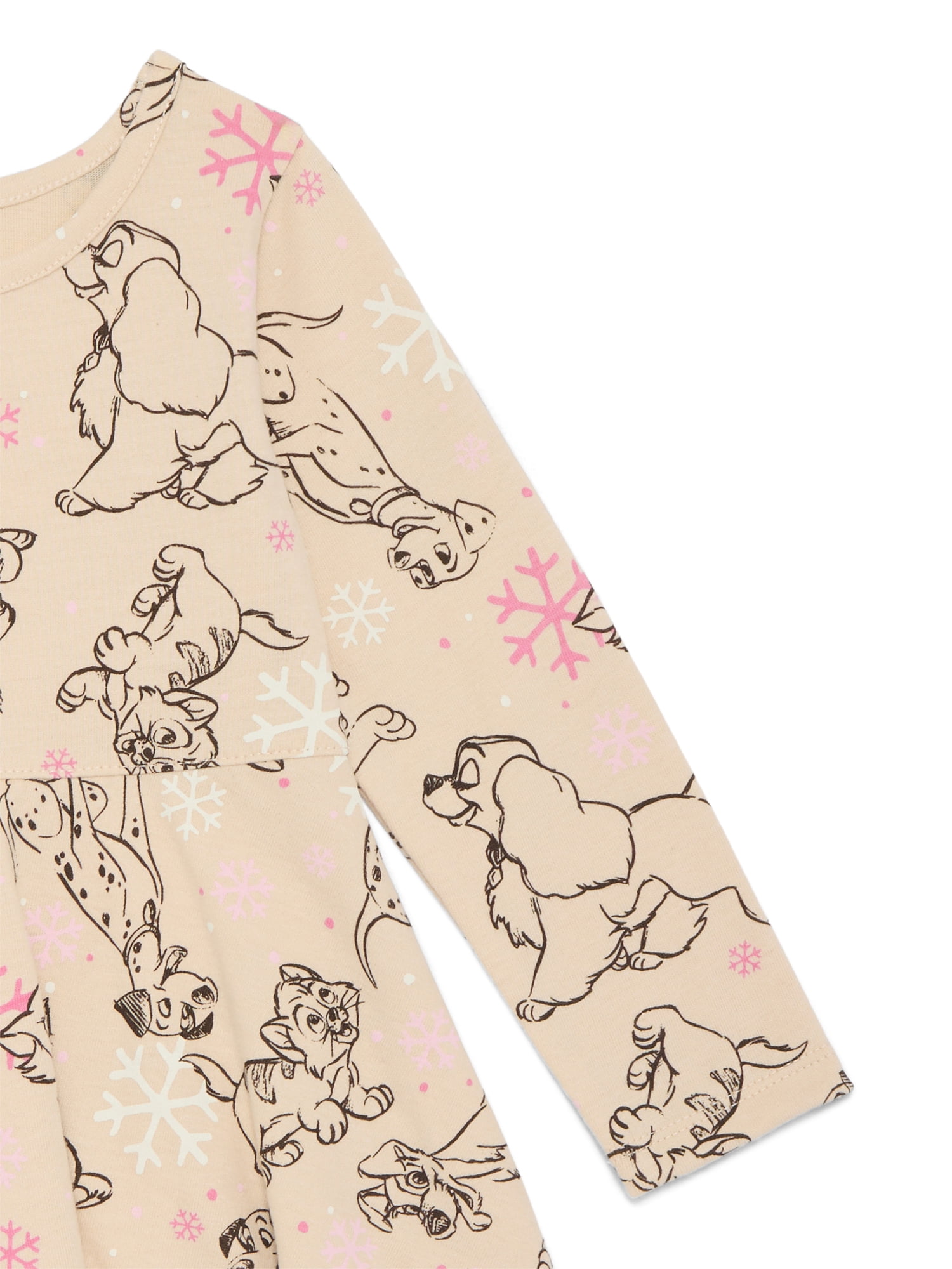 Disney Classics Toddler Girls Long Sleeve All Over Print Dress, Sizes 12M-5T