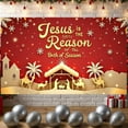 thumbnail image 5 of Red Background Jesus Nativity Scene Banner for Christmas Celebration Church Decoration Holiday Season, 5 of 9