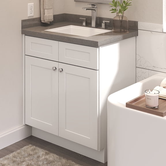 Furinno Shaker Bath Vanity Cabinet without Top , Ready to Assemble, 21 D x 30 W x 34.5 H, White