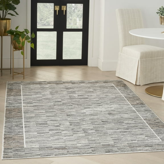 Nourison Desire Abstract Charcoal Grey 5'3" x 7'3" Area Rug, (5x7)