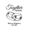 thumbnail image 1 of Darling Souvenir Together Forever Burlap Print Wall Decor Rings Personalized Wedding Gift-Burlap Print Only(8 x 10 Inches), 1 of 1
