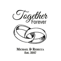 Darling Souvenir Together Forever Burlap Print Wall Decor Rings Personalized Wedding Gift-Burlap Print Only(8 x 10 Inches)