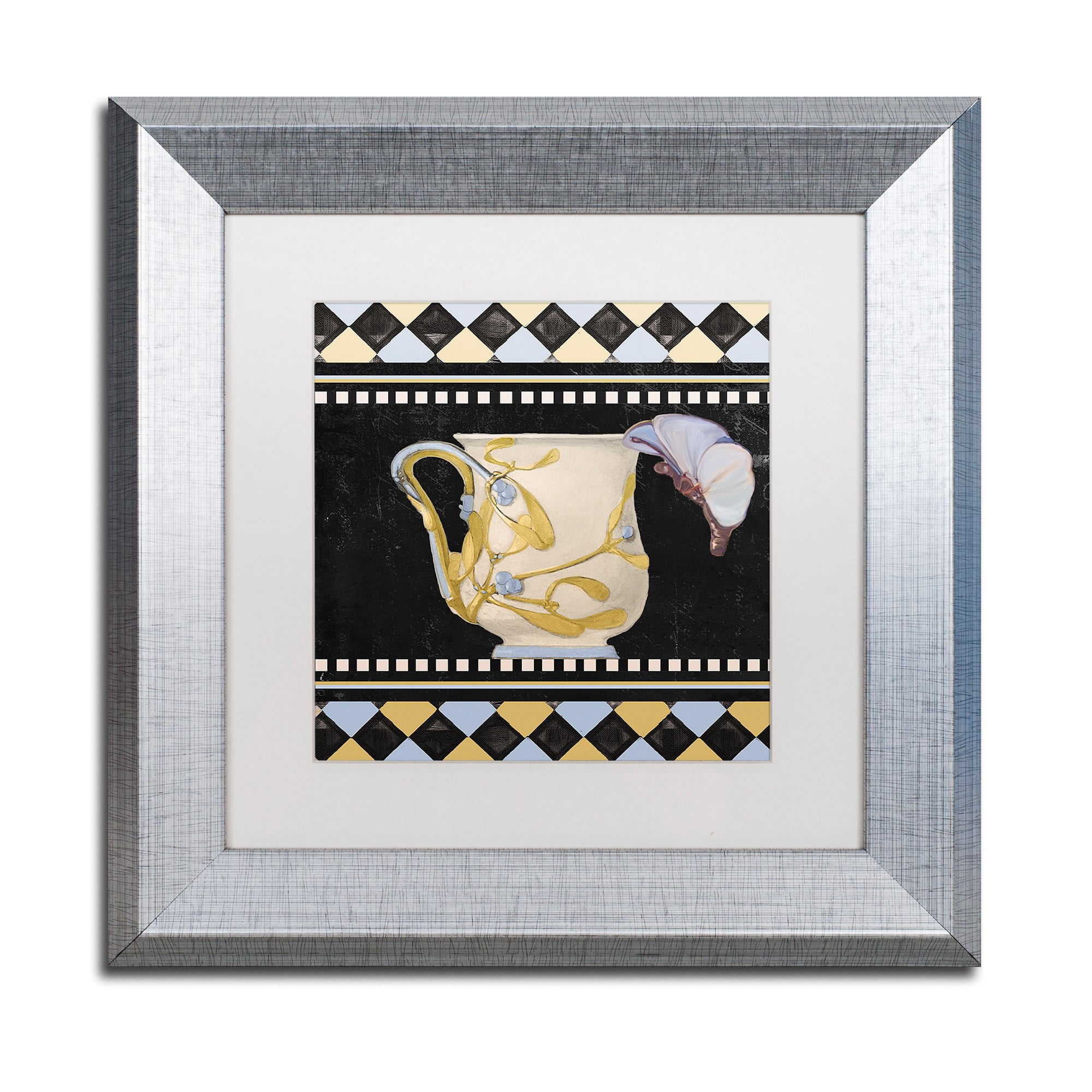 Trademark Fine Art "Bistro Nouveau I" Canvas Art by Color Bakery White Matte, Silver Frame