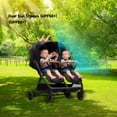thumbnail image 5 of Double Tandem Stroller for 2 Kids Side by Side(6-36 months) - Ultra-Lightweight Self-Standing, Multi-Position Recline, UPF50+ Canopy, All-Terrain Shock Absorption, Large Storage, Easy Fold for, 5 of 10