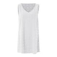 thumbnail image 4 of Povozer Womens Casual Sun Summer Dresses Beach Cover up Tank Dress with Pockets(White,2XL), 4 of 6