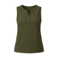 thumbnail image 4 of CHGBMOK Womens Tank Top Button V Neck Sleeveless Solid Summer Top Trendy Comfry Loose Casual Tank, 4 of 7
