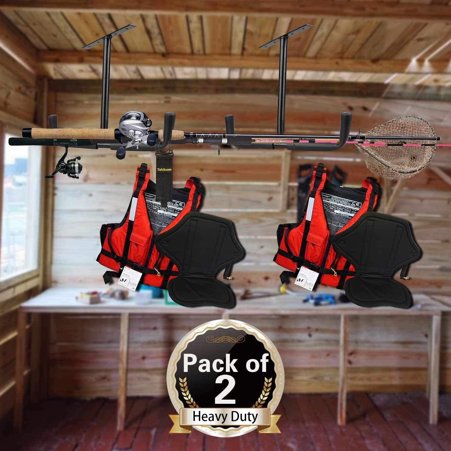 Hooks for overhead garage storage sale