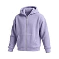 thumbnail image 3 of Waffle Knit Hoodies for Men Full Zip Hooded Cardigan with Pocket Lightweight Loose Fit Athletic Jackets 2026 Fall Outfits for Men(Purple,M), 3 of 7
