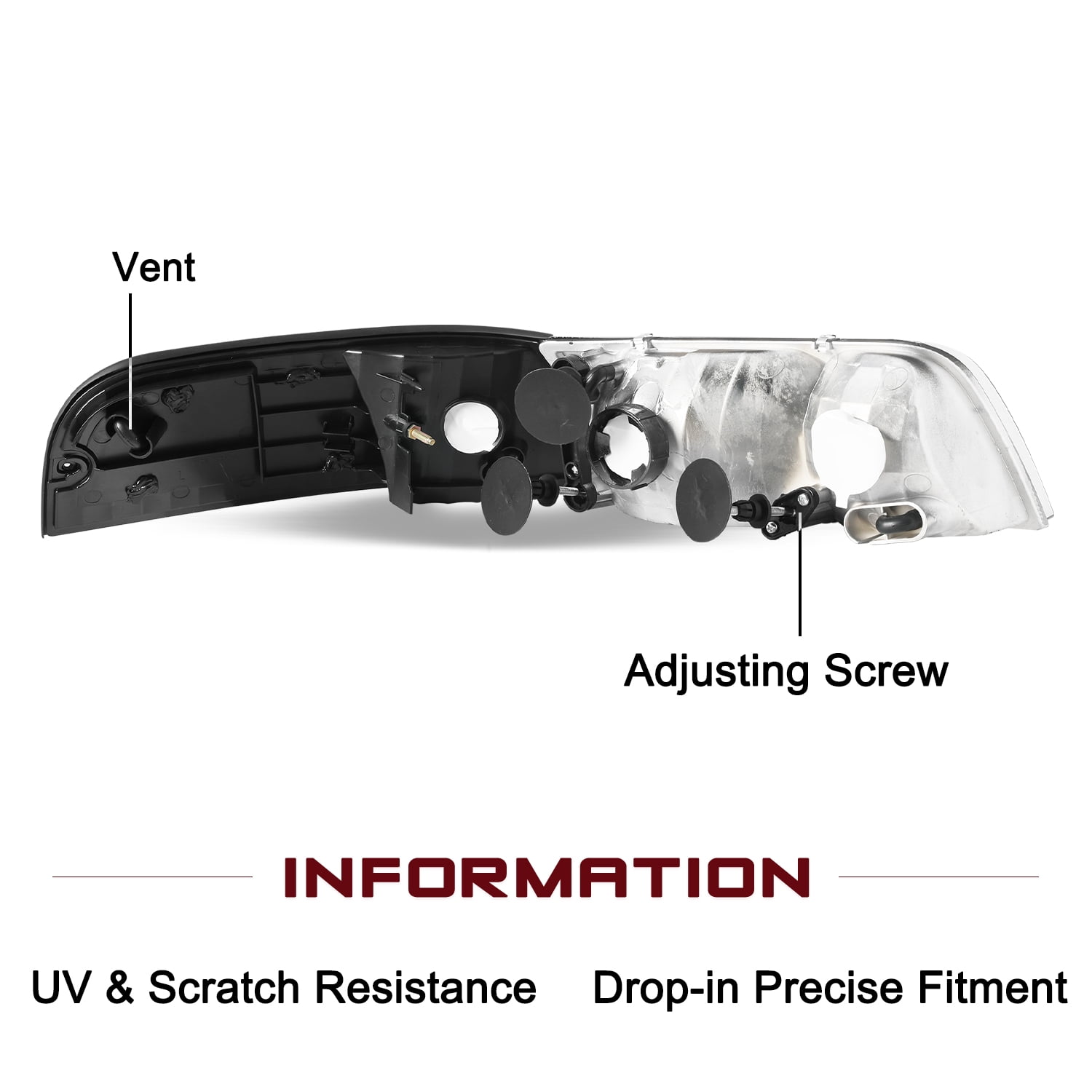 Fit 1998-2011 Ford Crown Victoria Headlights+Corner Signal Lamp Set LH+RH