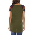 thumbnail image 4 of tredstone Femmes T-Shirt Manches Courtes Col Rond Top Poche à Rayures T-Shirt, Vert, XXL, 4 of 5
