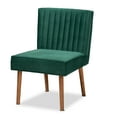 thumbnail image 2 of Baxton Studio Alvis Mid-Century Modern Emerald Green Velvet Upholstered and Walnut Brown Finished Wood Dining Chair, 2 of 10