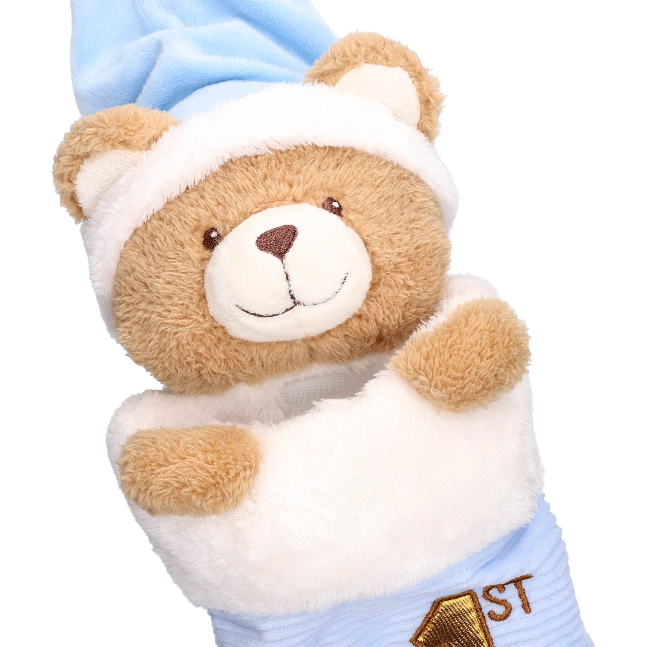 My First Christmas Stocking with Teddy Bear, Blue, 22", by Holiday Time