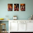 thumbnail image 3 of ZHONGYUTONG Kitchen Wall Art Set of 3 Red Wine Pictures Wall Decor Grape Wine Painting Restaurant Dining Room Bar Canvas Print Artwork Framed (11"x14"x3PCS), 3 of 6