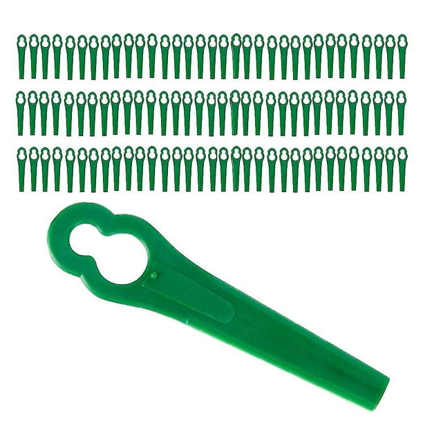 100 Pack 8.3cm Plastic Trimmer Blade For Bosch Einhell Lawn Mower