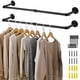 thumbnail image 1 of 2 Pack 100 cm Estante de Ropa de Pared con 6 Ganchos, Perchero para Colgar Ropa, Perchero Industrial de Pared para Colgar Ropa, Barra Multifuncional para Organizar en el Armario, Baño y Cocina, 1 of 7