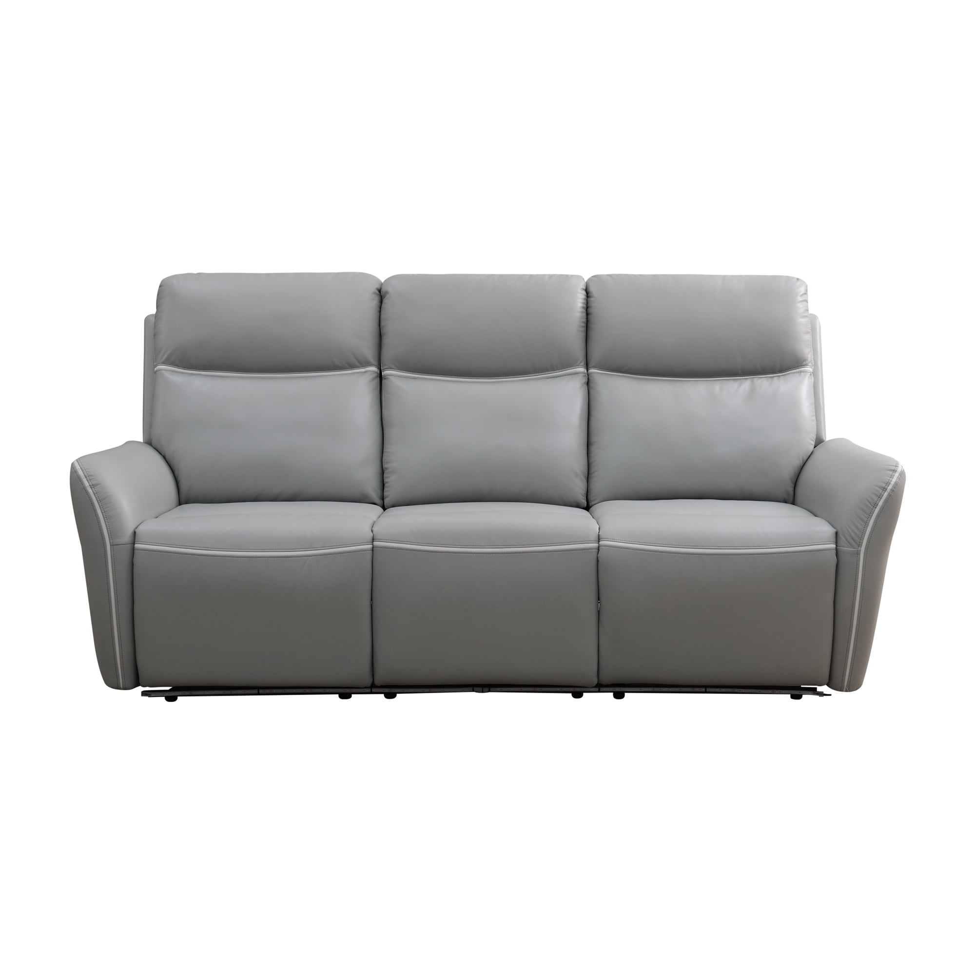 Gewnee Power Reclining Multifunctional Sofa with USB & Wireless Charging, Air Leather, Storage Console, Living Room,Silver Gray