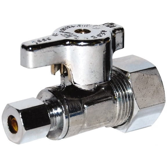 PEX 1/2 Inlet, 125 Max psi, Chrome Finish, Carbon Steel Water Supply Stop Valve
