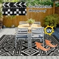 thumbnail image 2 of VUNATE Outdoor Rug Carpet 5'x8' Waterproof Reversible Patio Rug Portable Boho Indoor Outdoor Rug Plastic Straw Rug for Beach RV Camping Garden Picnic Deck Backyard Modern Porch Decor Black and White, 2 of 7
