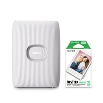 Fujifilm INSTAX Mini Link 2 Smartphone Printer Bundle with Film (10-pack), Clay White
