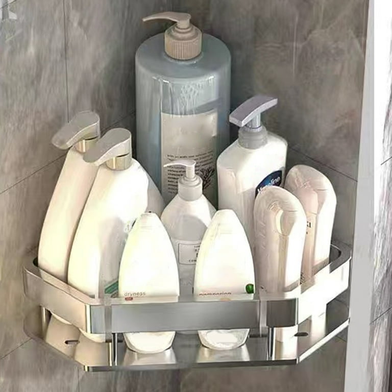Warkul Punch-free Shower Room Triangle Storage Rack - Convenient Wall-mounted  Design - Ideal for Shampoo and Shower Gel - Bathroom Corner Shelf 