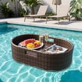 thumbnail image 1 of WLXIANG Floating Pool Tray Large PE Rattan Pool Serving Bar, Luxury Pool Floating Table with Handles for Pool Party, Hot Tub & Beach (Brown), 1 of 7