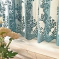 thumbnail image 7 of EFINNY Blue Lace Short Curtain for Kitchen Window Jacquard Floral Sheer Curtain Valance for Small Window Rod Pocket Top Tulle 1 Piece, 7 of 7
