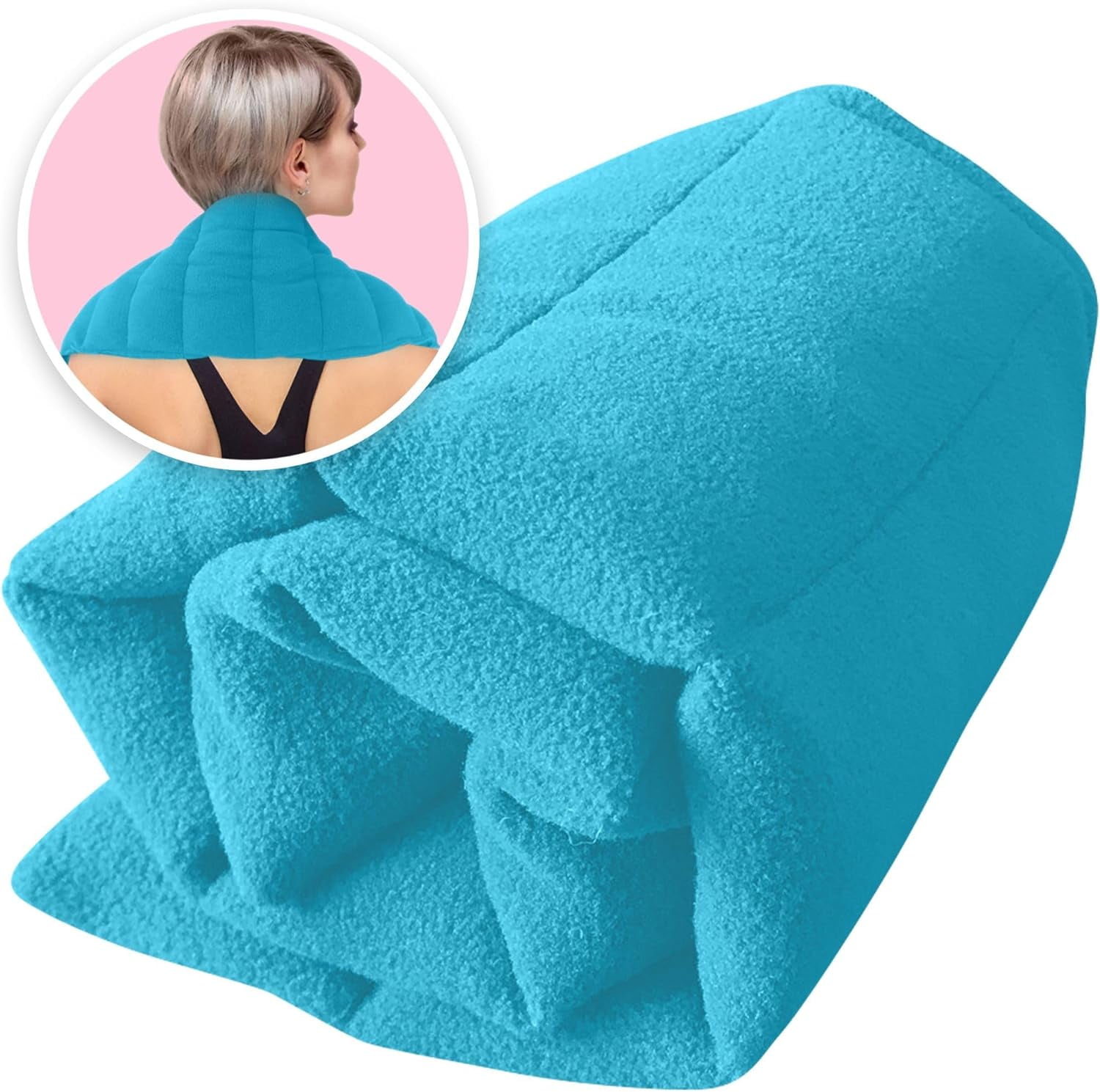 ComfortCloud Microwaveable Heating Pad for Body Aches & Pains, 22" x 7", Blue