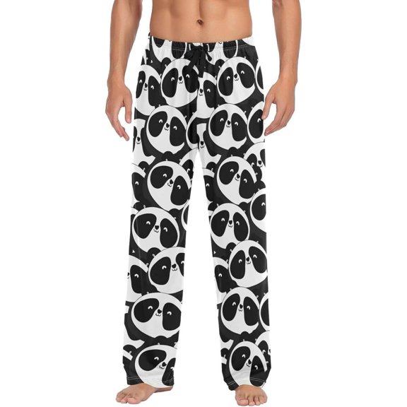 GZHJMY Panda Pajama Pants for Men, Lounge Pants Lightweight Men Pajama Bottoms with Drawstring Pockets, Christmas New Year Birthday Gifts, Large