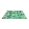 thumbnail image 2 of Ahgly Company Machine Washable Indoor Rectangle Southwestern Turquoise Blue Country Area Rugs, 6' x 9', 2 of 4