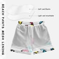 thumbnail image 3 of FORMRS Boys Swim Trunks Quick Dry Mesh Liner Boardshorts Sizes XS-XL, Red Triangles, 3 of 7