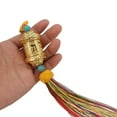 thumbnail image 3 of Prayer Wheel Car Hanging Printing Colorful Thread Tassel Golden Rotatable Barrel Buddhist Pendant Safe Auspicious Pendant, 3 of 8