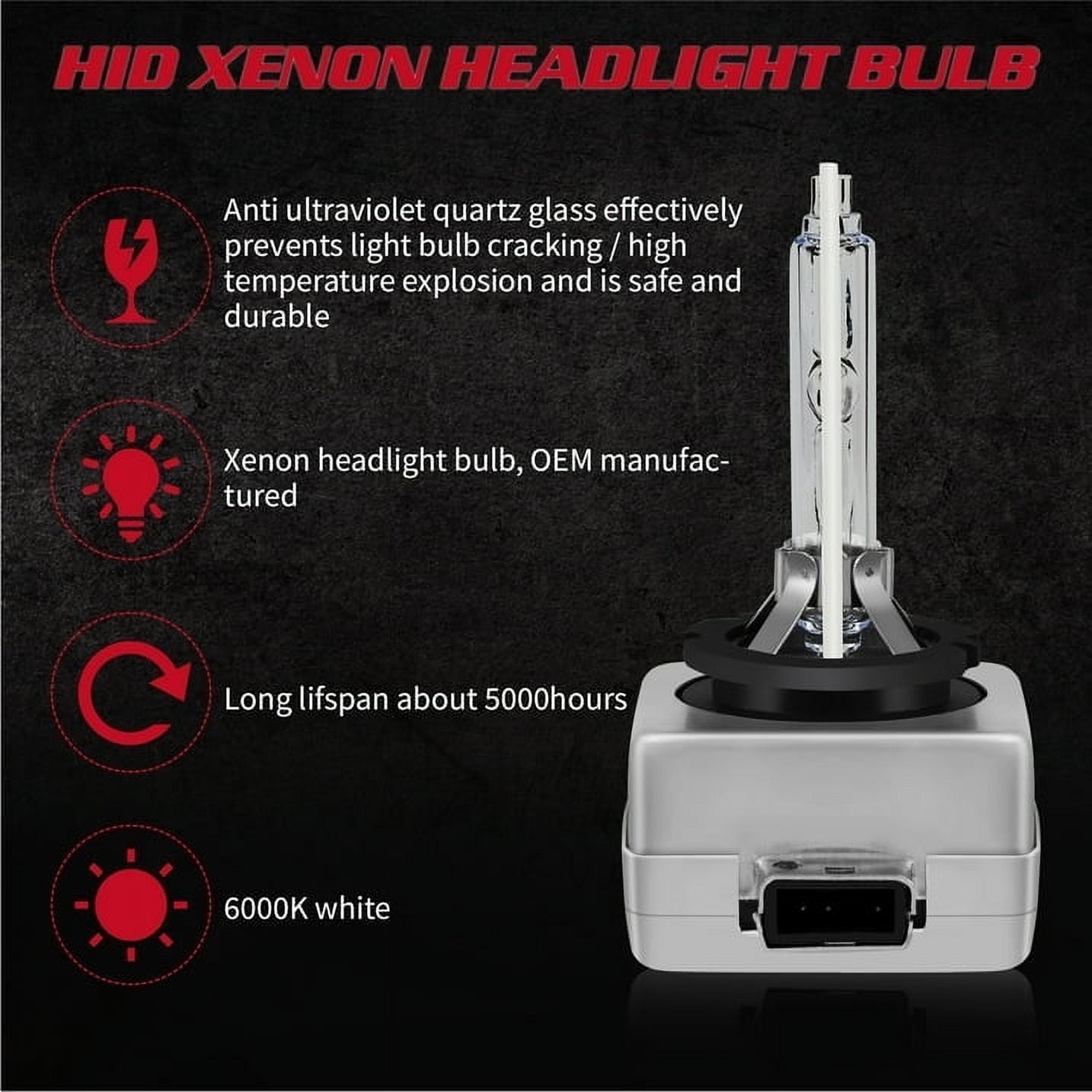 WVKVII For Chevy Traverse 2019-2021 HID D3S Headlight Bulbs High&Low Beam 35W 8400LM 6000K 2pcs