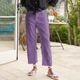 thumbnail image 2 of FUNUONY Women's Linen Straight Leg Capri Pants Beach High Waisted Drawstring Casual Loose Capris Pants with Pockets Lounge Pant Comfy 2025 Business Work Pants Cropped Linen Pants Women High Waisted, 2 of 9