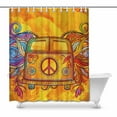 thumbnail image 1 of MKHERT Vintage Car a Mini Van with Peace Sign Decor Waterproof Polyester Fabric Shower Curtain Bathroom Sets 66x72 inch, 1 of 1