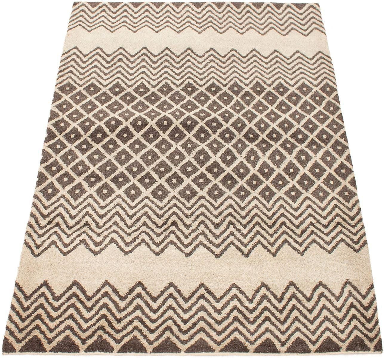 ECARPETGALLERY 5'5" x 8'0" Moroccan Tangier Hand-knotted Area Rug for Living Room, Dining Room and Bedroom in Brown