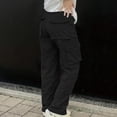 thumbnail image 4 of XINXIAOO Womens Trousers Ladies Casual Pants Black Yoga Pants Loose Womens Pants Wide Leg Cargo Pants for Women Fall Pants, 4 of 6