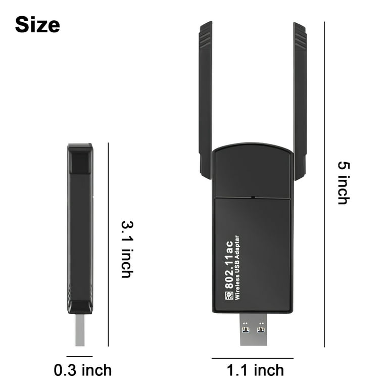 Adaptateur WiFi USB 3.0 AC1300Mbps pour PC, adaptateur réseau sans fil  double bande 5GHz