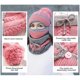 thumbnail image 3 of Conjunto de gorro de punto JAMW para mujer a la moda con mascarilla y bufanda rosa, 3 of 5