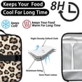thumbnail image 4 of Brown and Beige Leopard Print Insulated Lunch Bag with Shoulder Strap and Bottle Holder,Bento School Lunch Bag Box,11x9.5x3.5 Inches, 4 of 5