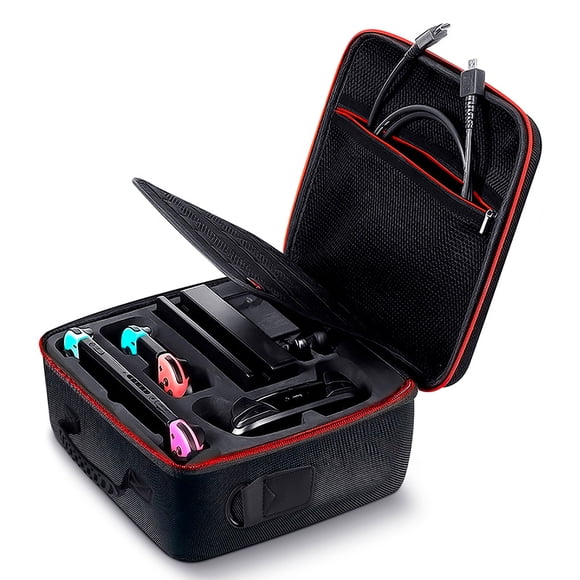 Estuche Rígido de Viaje Redlemon para Nintendo Switch con Compartimentos para Cartuchos Cables Joy-Con y más