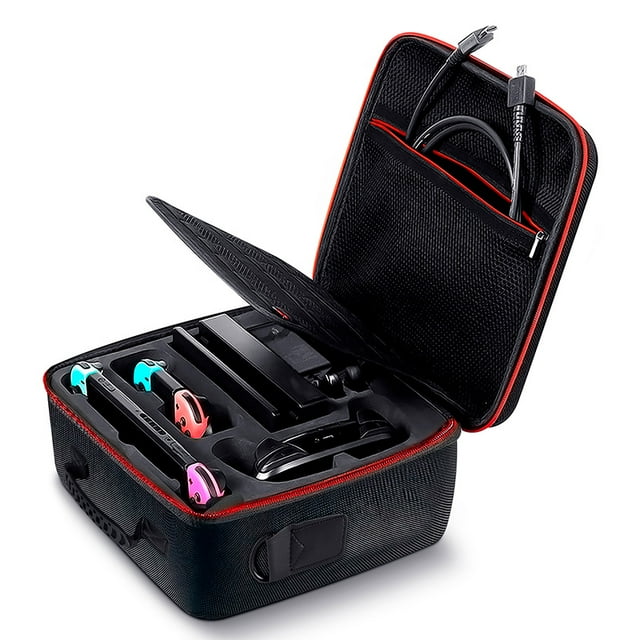Estuche Rígido de Viaje Redlemon para Nintendo Switch con Compartimentos para Cartuchos Cables Joy-Con y más