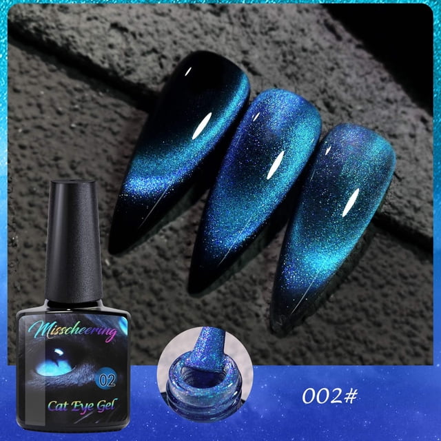 DPTALR Vernis à Ongles Céleste pour Femme, Oeil de Chat Scintillant en Cristal Coloré, Foncé, 8 ml