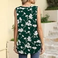 thumbnail image 4 of Gibobby Blusa de verano para mujer Camisa informal Sin mangas Top con cuello en V Camisa plisada informal Camiseta sin mangas de color sólido(Verde,M), 4 of 5
