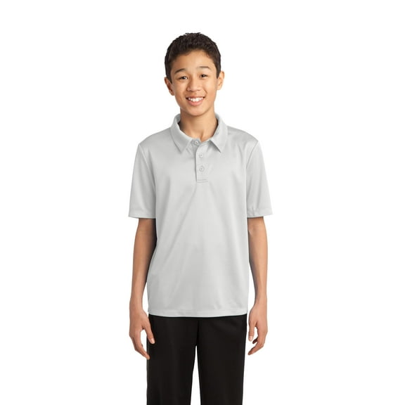 Port Authority Youth Silk Touch Performance Polo. Y540 , Y540 , White , X-Large